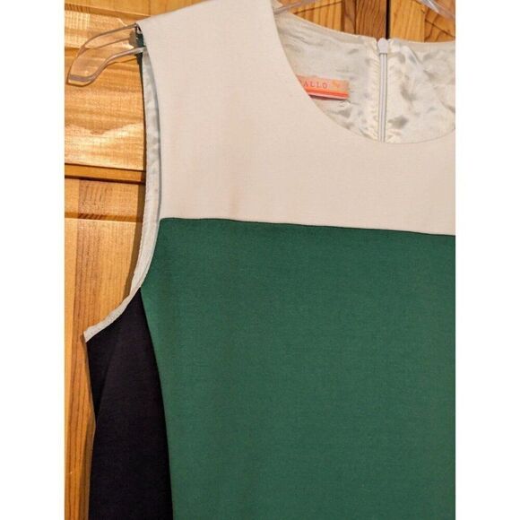 VILAGALLO Dress‎ Colorblock Sleeveless Dress Blue Green Sz 38  US Sz 6 - Picture 3 of 9